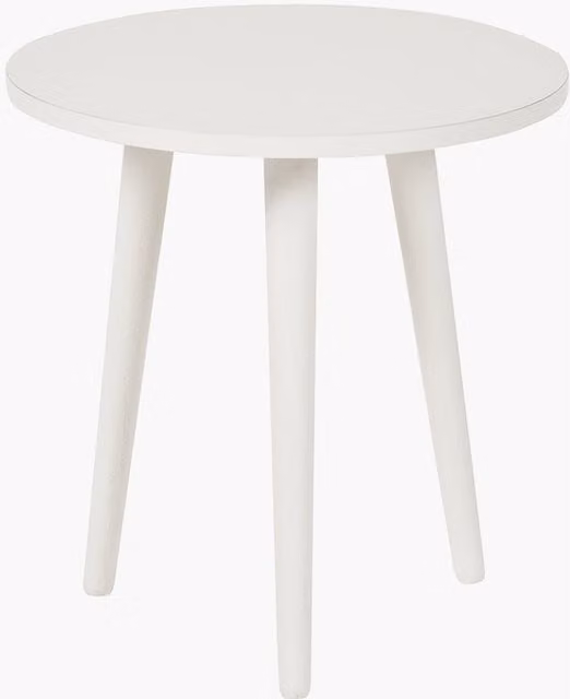 Pacific Lifestyle Minimalist Round Wooden Side Table in Brown or White