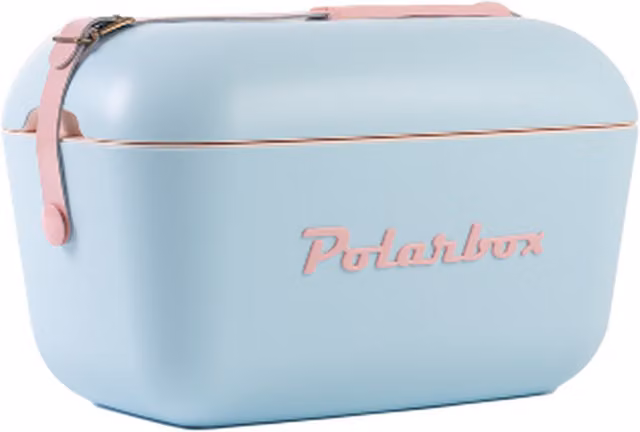 Polarbox Retro Coolbox 12L - Sky Blue Baby Rose Pop - Blue and Pink