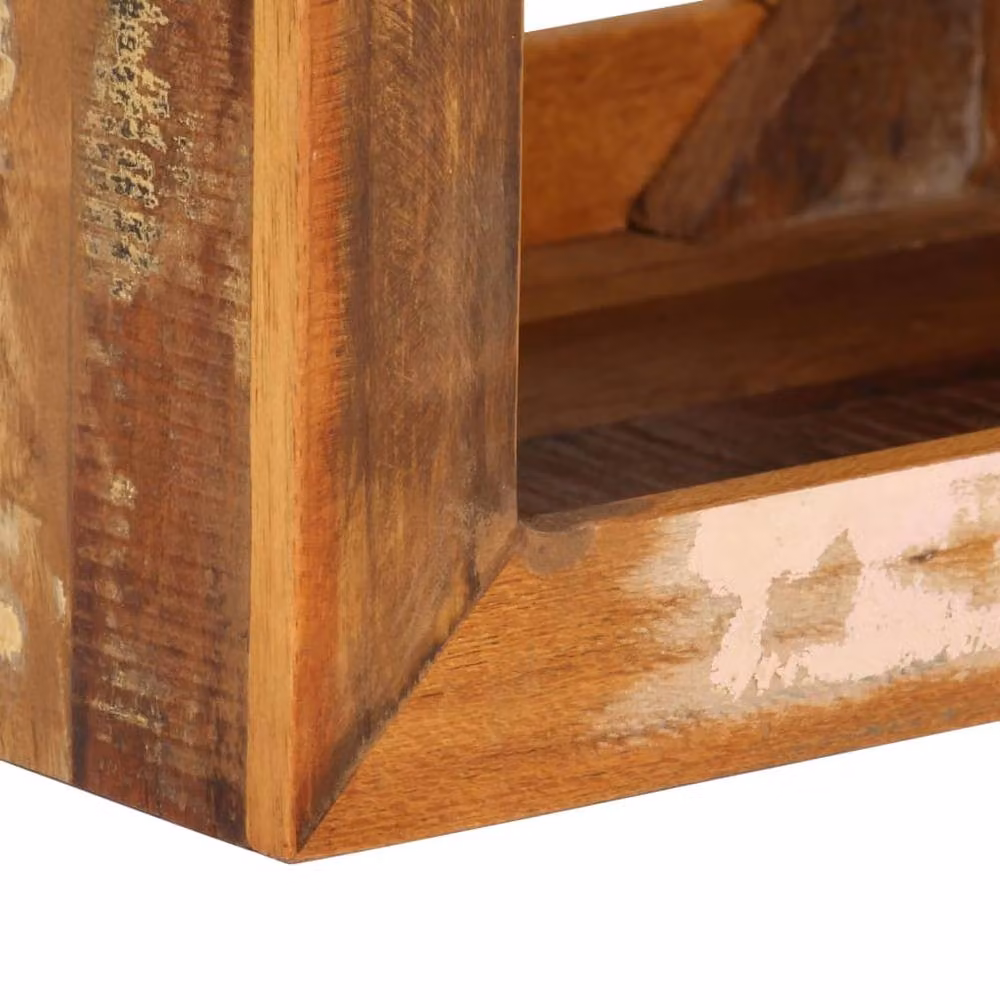 Berkfield Home Rustic Reclaimed Wood Stool in Brown, W/D/H: 40 x 30 x 40 cm – 6