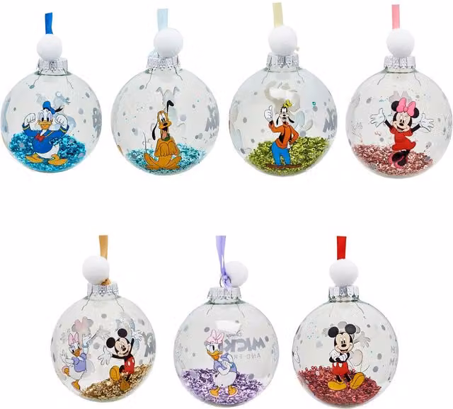 Disney Mickey and Friends Set of 7 Multicolour Christmas Baubles
