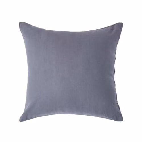 Homescapes European Linen and Combed Cotton Pillowcase, Grey, W/D/H: 80 x 80 x 80 cm