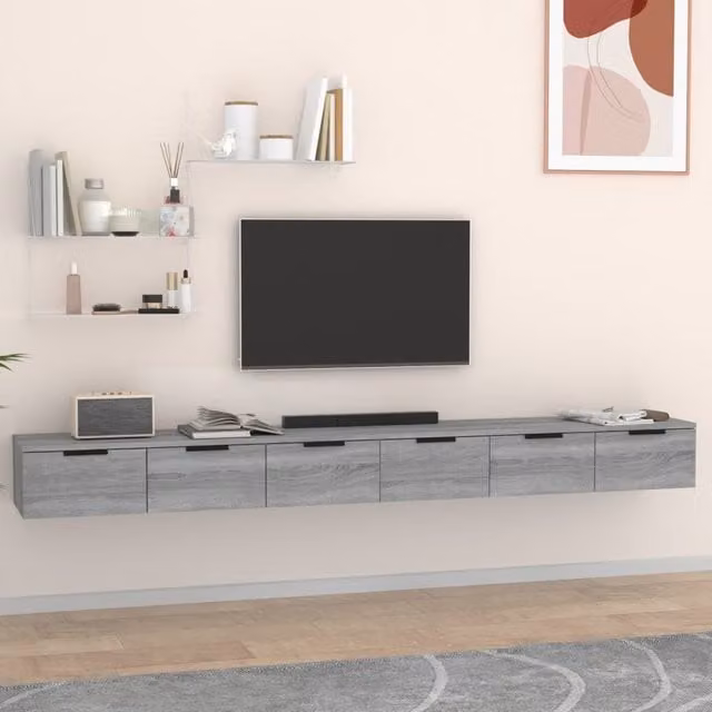 Berkfield Home Grey Sonoma Wall Cabinets, 2 Piece Set, W/D/H: 102 x 30 x 20 cm – 1