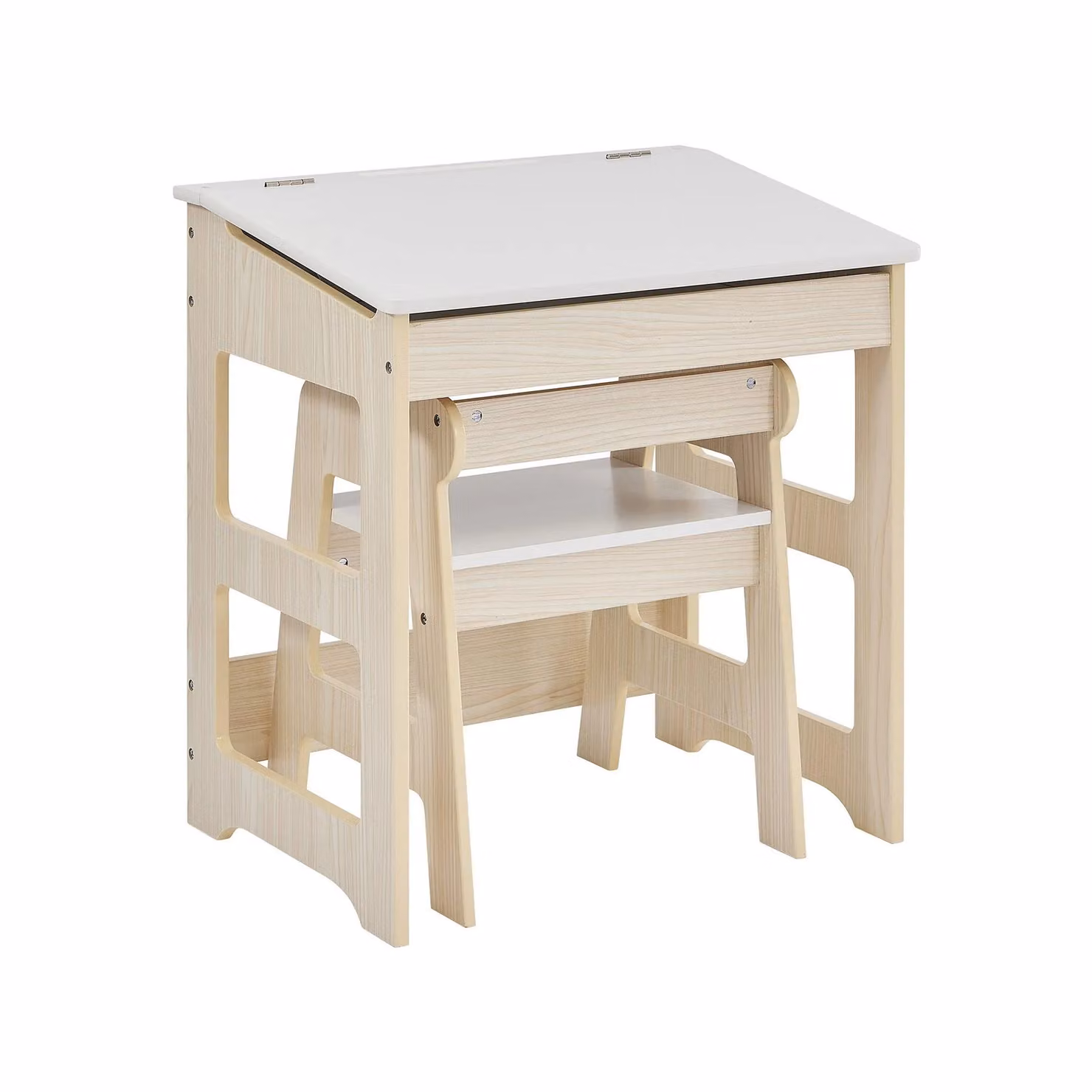 Liberty House Toys Scandi Childrens Study Desk and Chair Set in Beige and White – 2