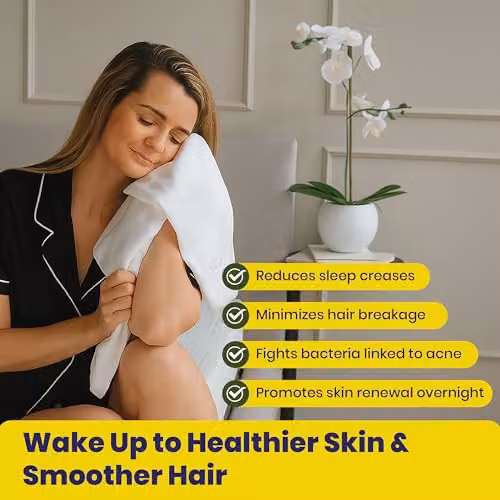 Brightr Sleep Antibacterial and Cooling Eucalyptus Silk Pillowcase in White – 2