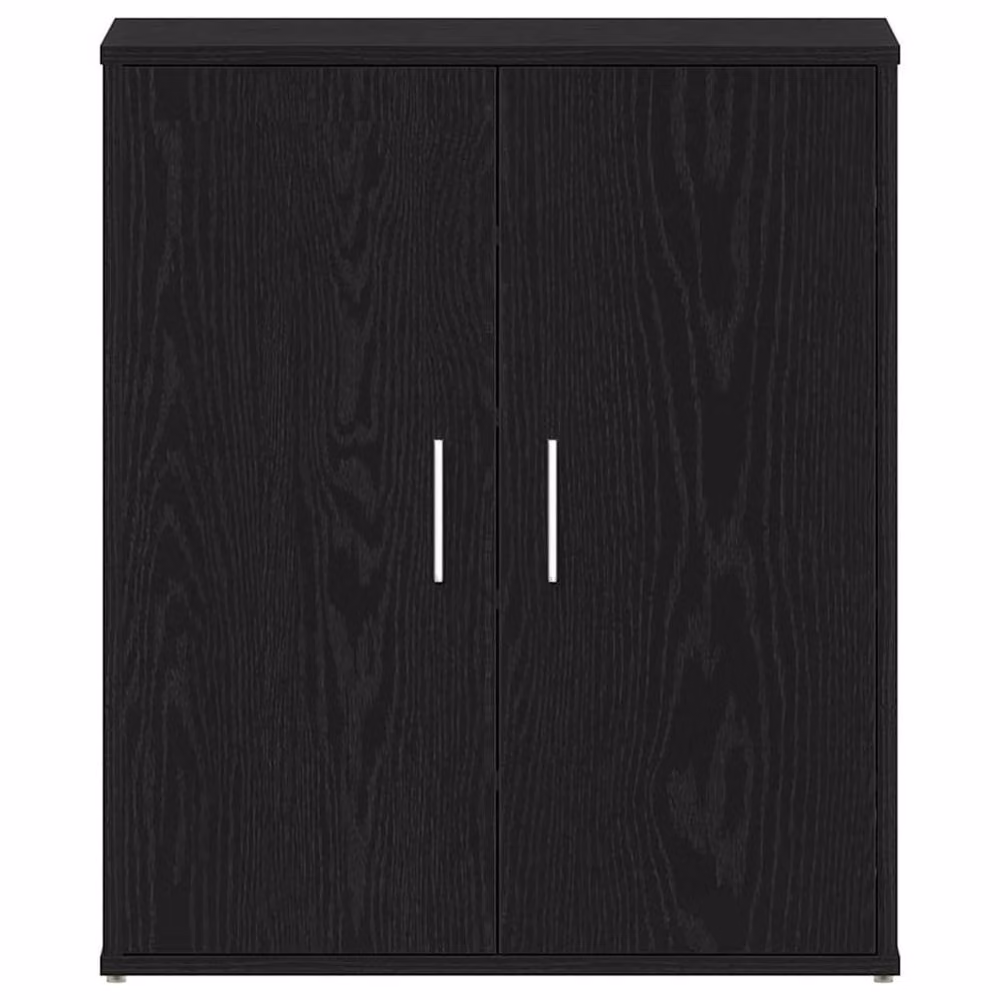 Berkfield Home Modern Black Oak Shoe Cabinet, W: 60 cm, D: 35 cm, H: 70 cm – 3