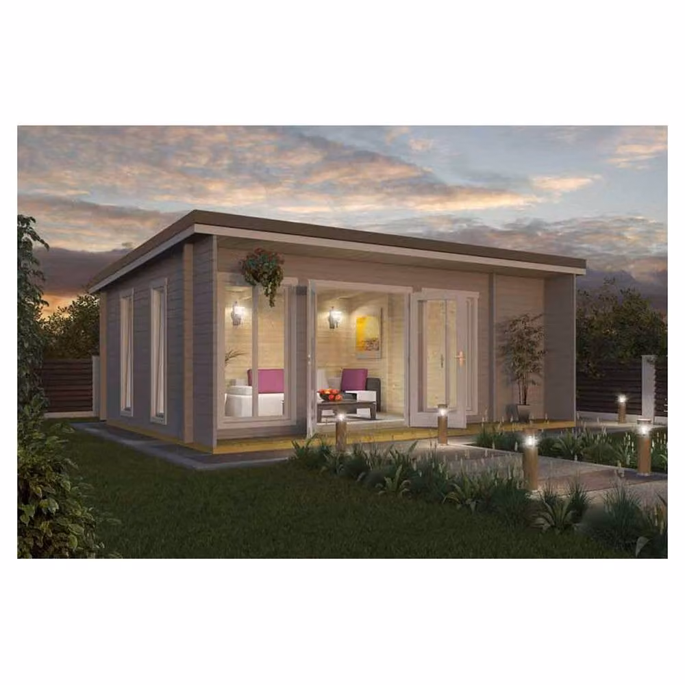 Lasita Maja Ltd Japan Log Cabin Wooden Garden Room and Home Office in Brown, W: 470 cm, D: 648 cm, H: 250.8 cm – 3