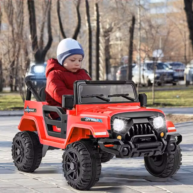 Costway Red Electric Ride On Toy Vehicle with Light and Sound and Rechargeable Battery