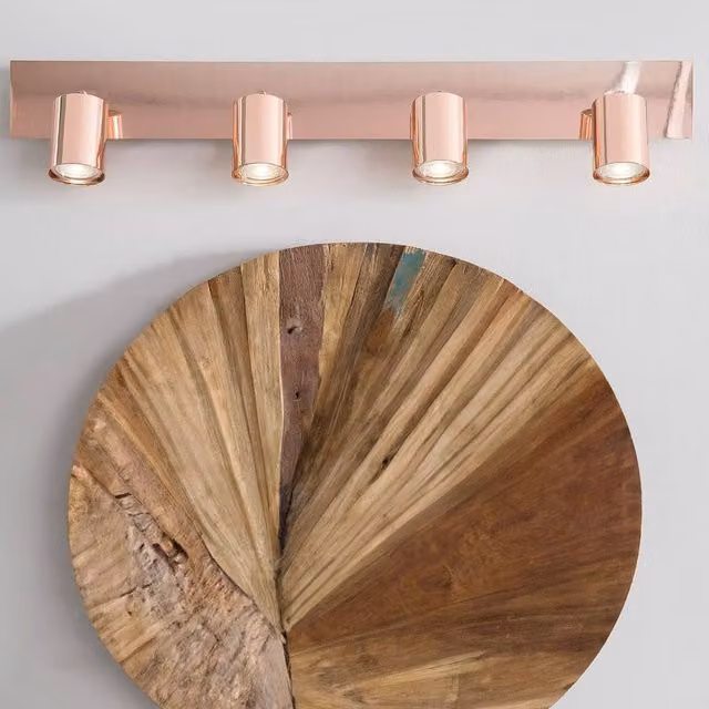 Wyld and Coco Adjustable Industrial Four Light Copper LED Ceiling Track Lamp – 1