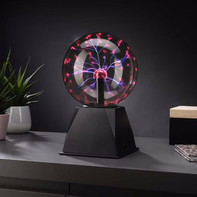 Menkind RED5 Black Touch-Responsive 6-Inch Plasma Ball Light Show
