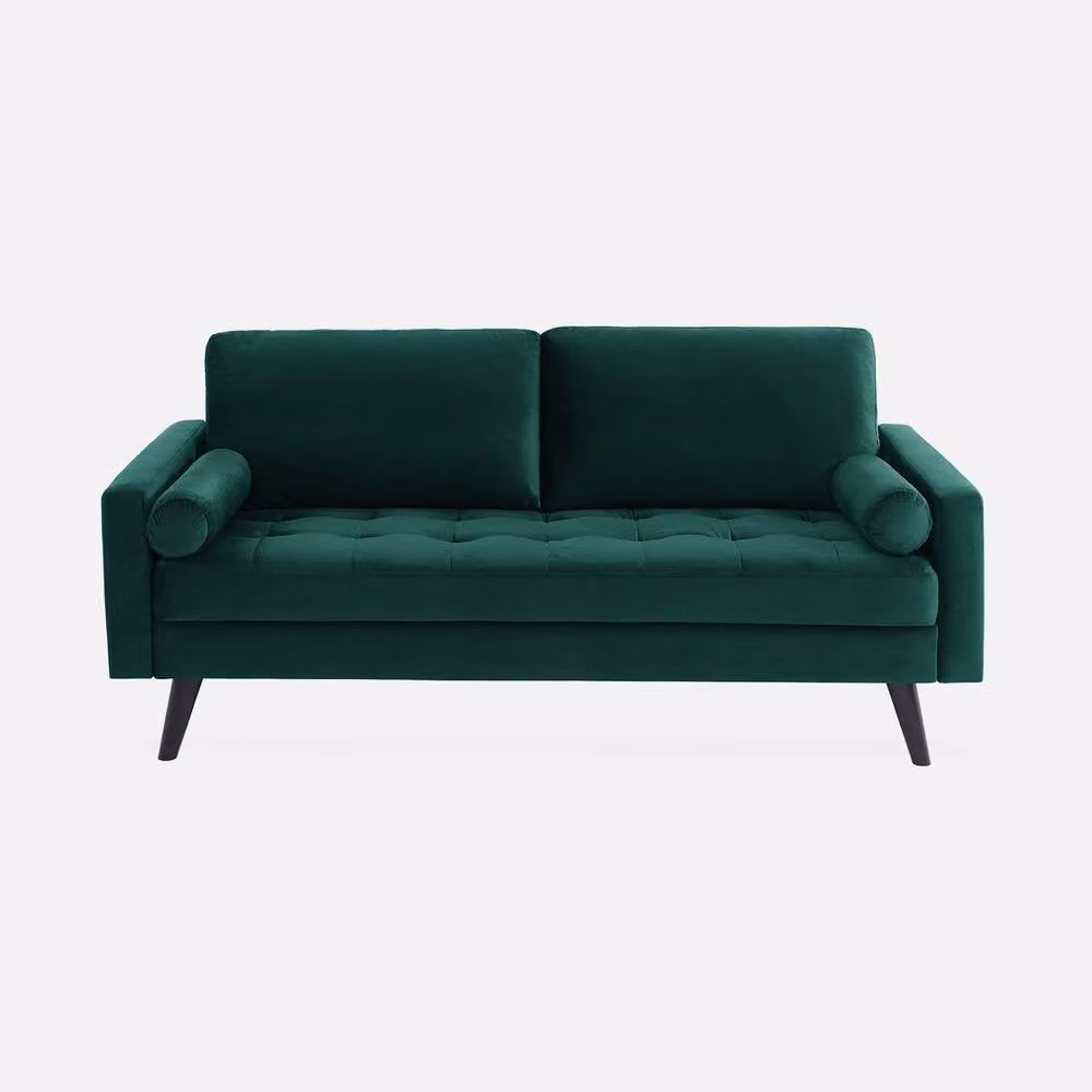 Sweekeeks 3-Seater Vintage Style Velvet Fabric Sofa in Green – 2
