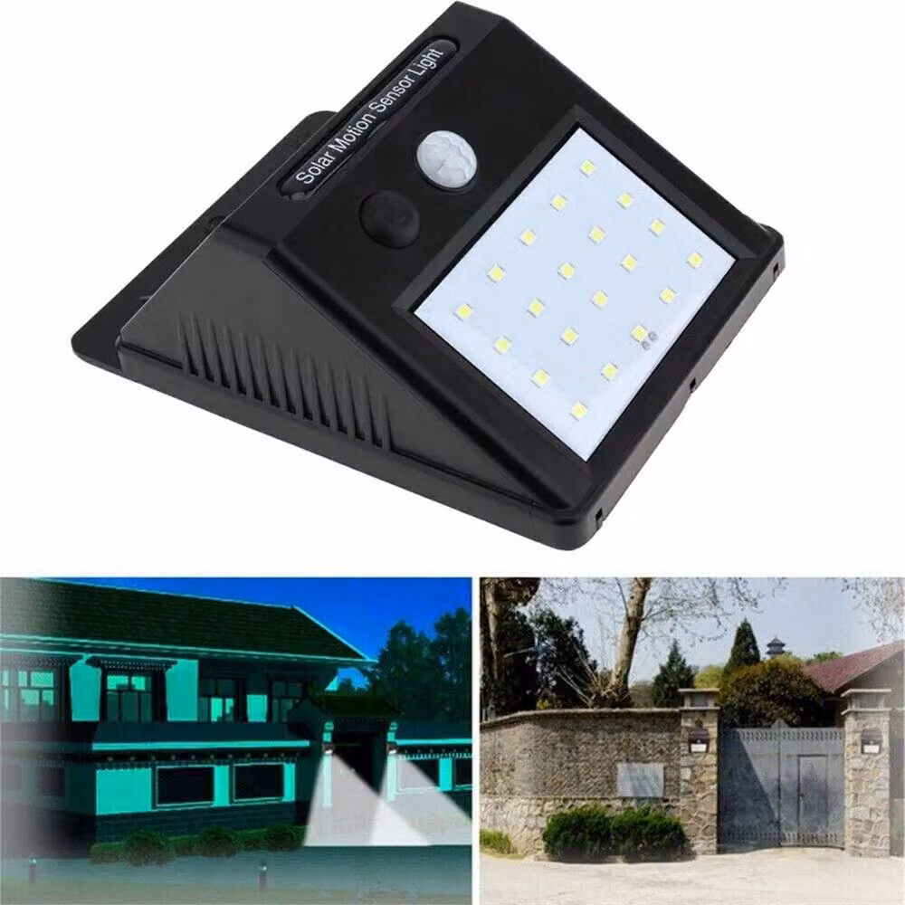 PAWNORA Solar LED Security Wall Light with PIR Motion Sensor in Black – 4