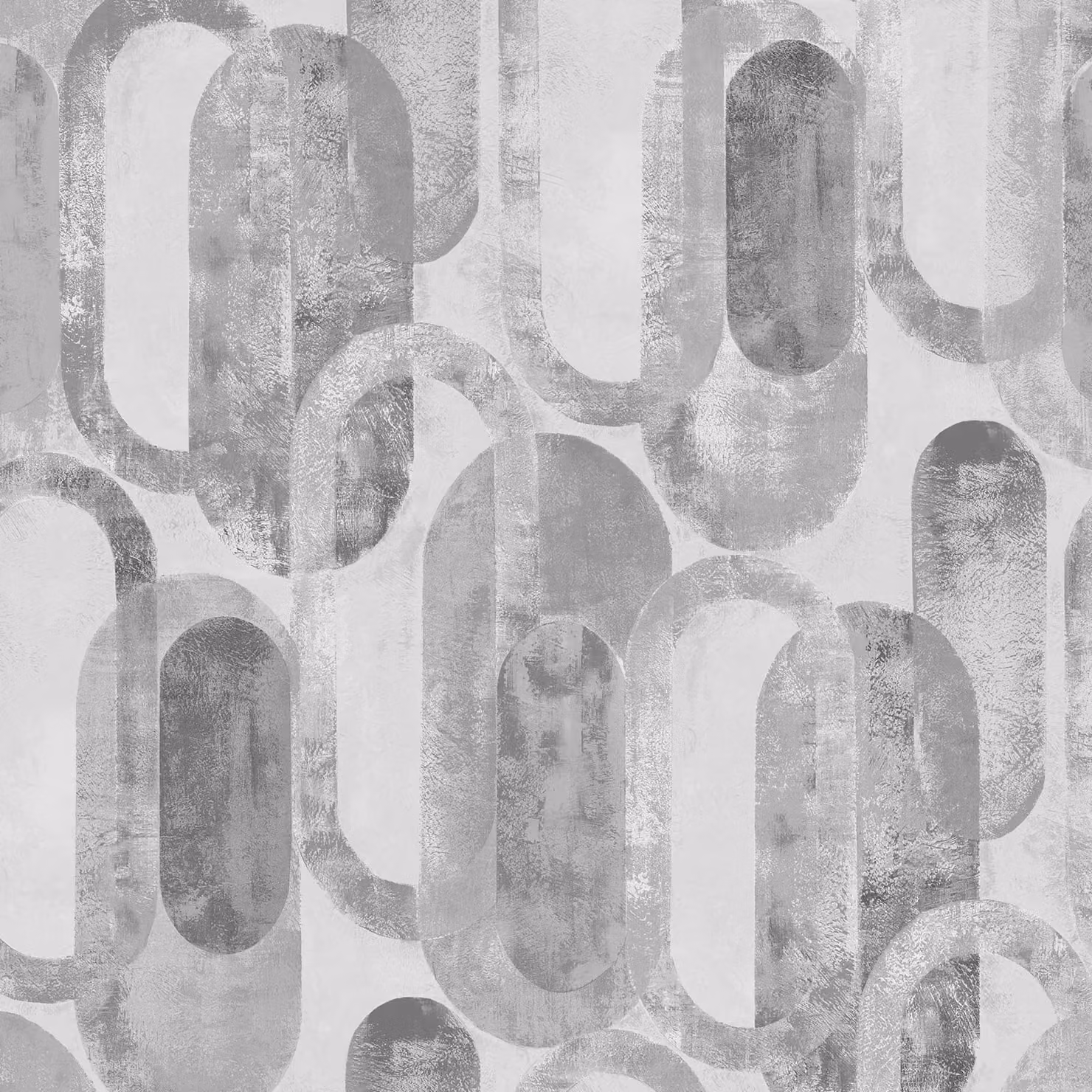 Graham & Brown Geometric Abstract Vinyl Wallpaper in Grey and White, Width: 52 cm – 2