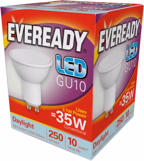Eveready GU10 LED 3.1W Cool White Light Bulb