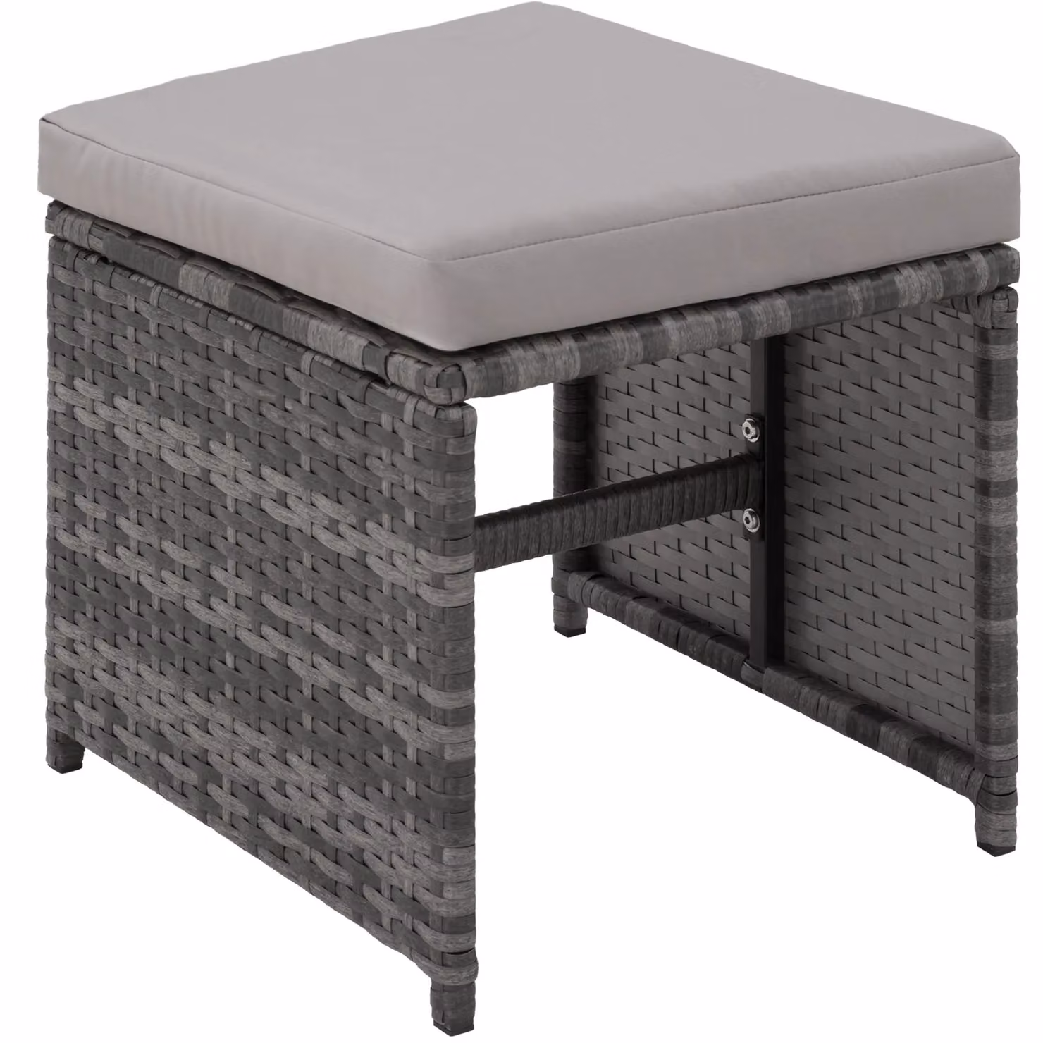 tectake Modern Rattan Garden Furniture Set in Grey and Black – 9