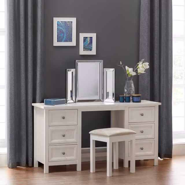Julian Bowen Maine Dressing Table in White and Anthracite