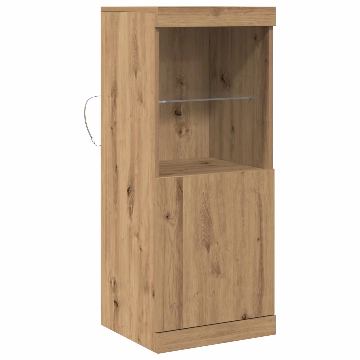 Berkfield Home Artisan Oak Sideboard with Integrated LED Lights, Brown, W/D/H: 41 x 37 x 100 cm – 2