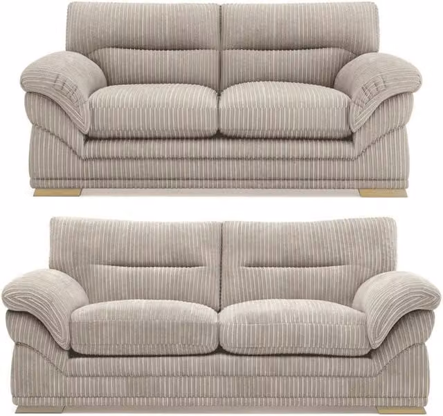 Bliss Furniture Amalfi 3+2 Seater Claude Sofa Set in Beige Modern Plush Fabric