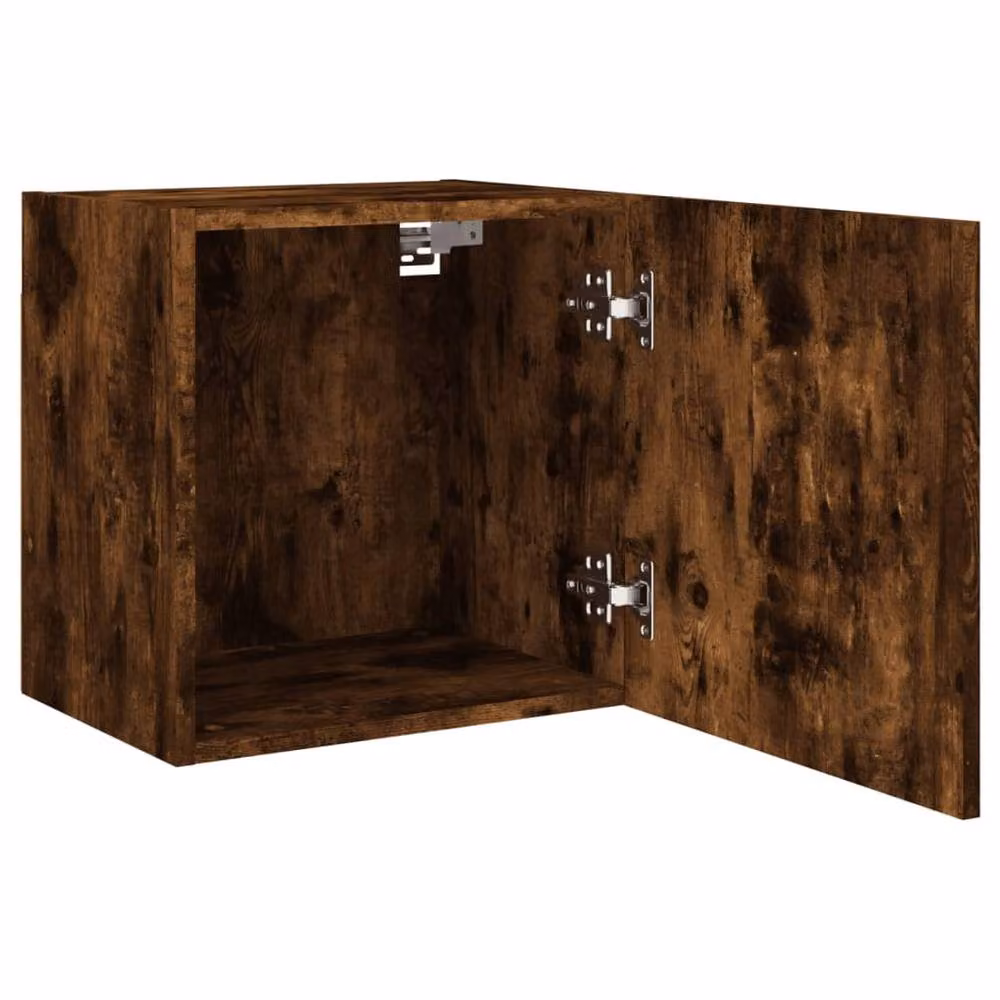 Berkfield Home Set of 2 Wall Mounted TV Cabinets in Smoked Oak Brown, W/D/H: 40.5 x 30 x 40 cm – 5
