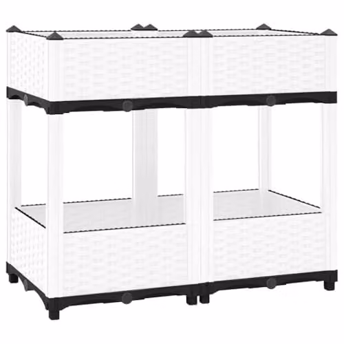 vidaXL White Plastic Raised Bed W/D/H: 80 x 40 x 71 cm – 1