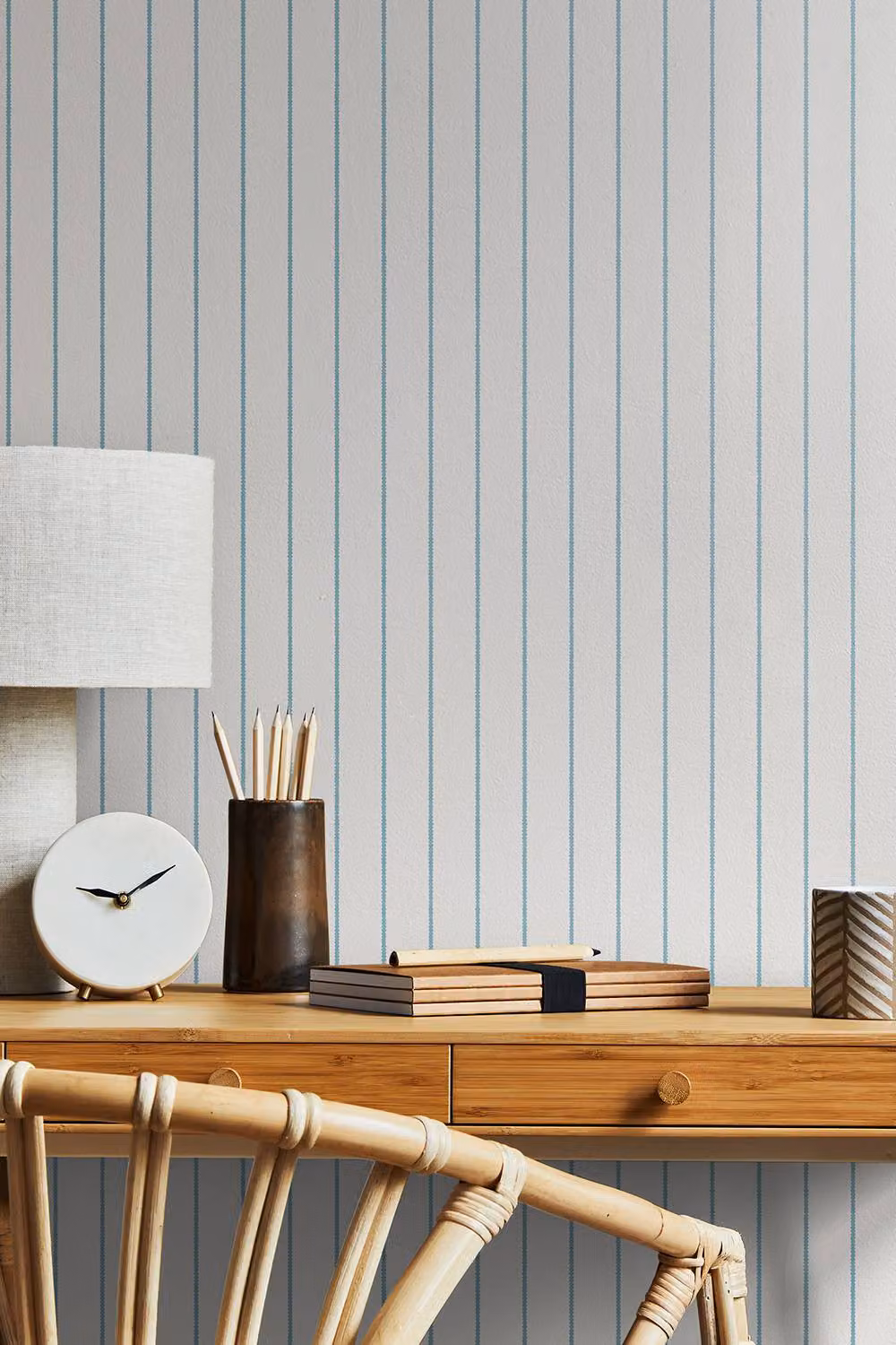 Hoopla Walls Scallop Stripe Petrol Blue Abstract Striped Wallpaper, 10m Roll – 2