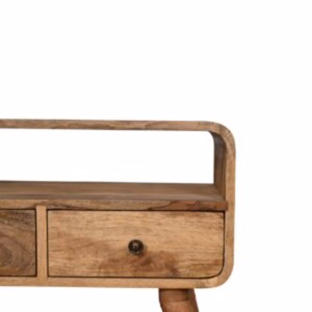Wyld Haus Peschiera Mini Curved Oak and Mango Wood TV Media Unit in Brown – 3