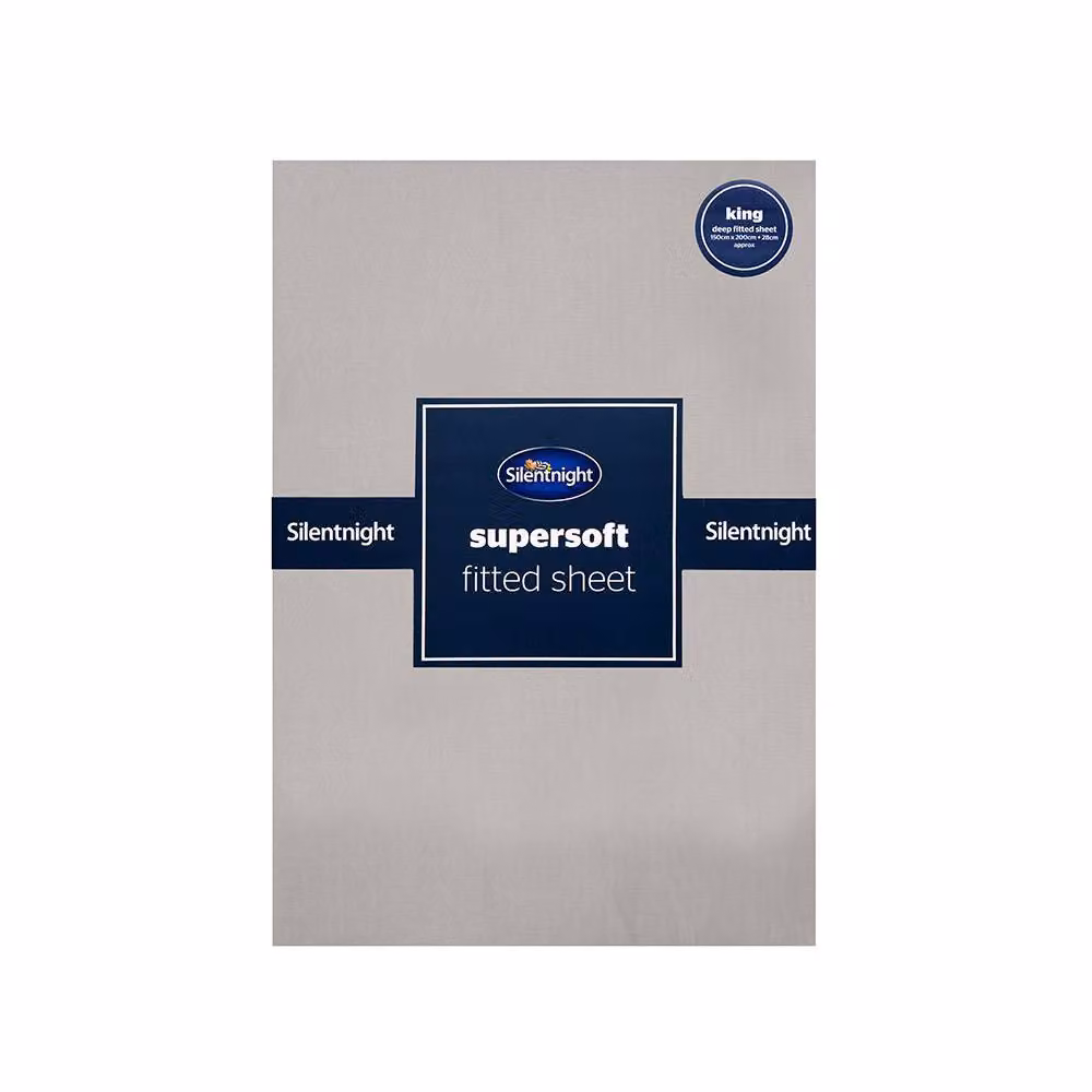 Silentnight Supersoft Fitted Sheet in Grey, W/D/H: 140 x 200 cm – 2