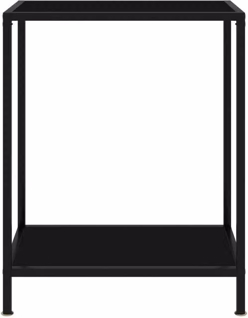 Berkfield Home Modern Black Console Table with Tempered Glass, W/D/H: 60 x 35 x 75 cm