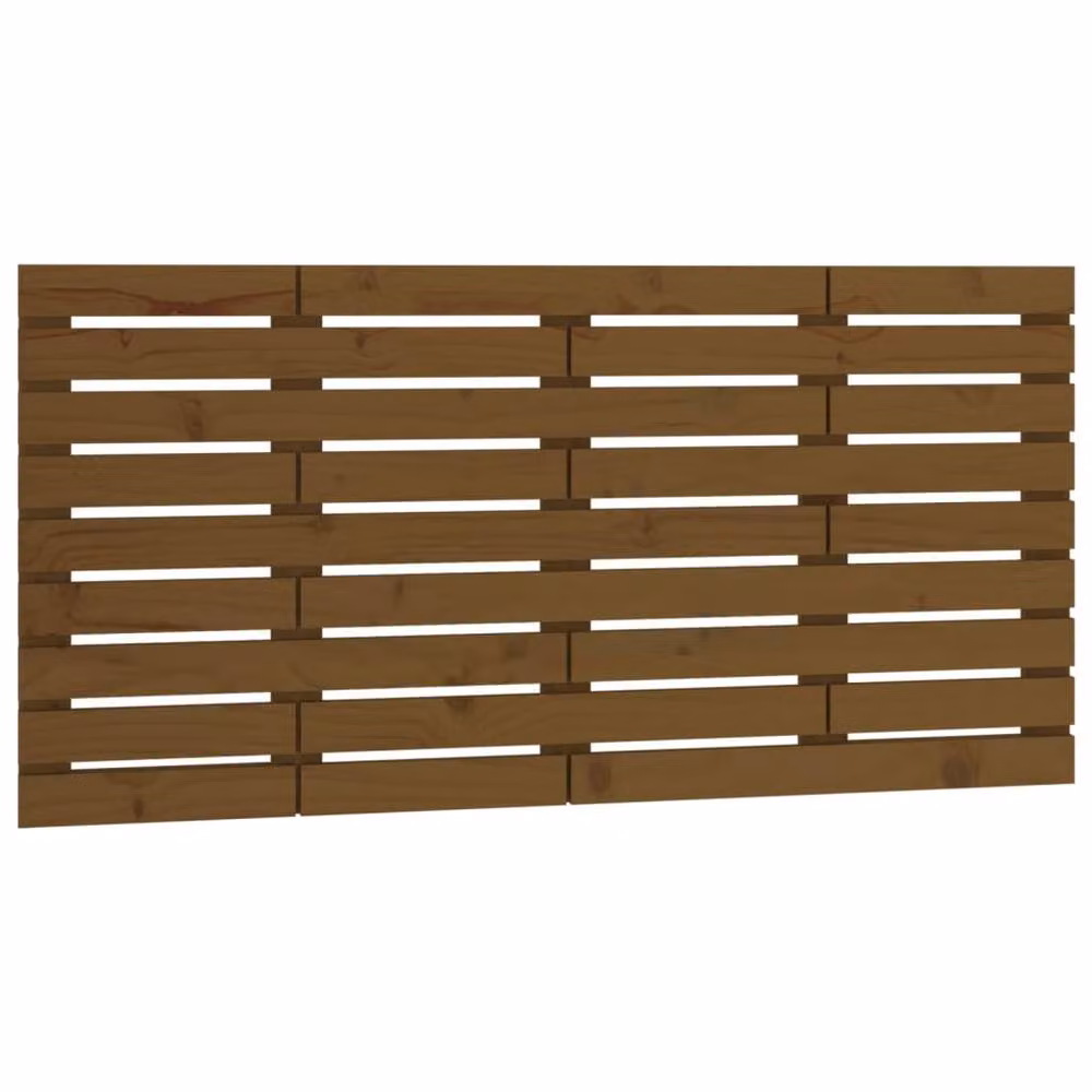 Berkfield Home Solid Wood Pine Wall Headboard in Honey Brown, W: 126 cm, D: 3 cm, H: 63 cm – 2