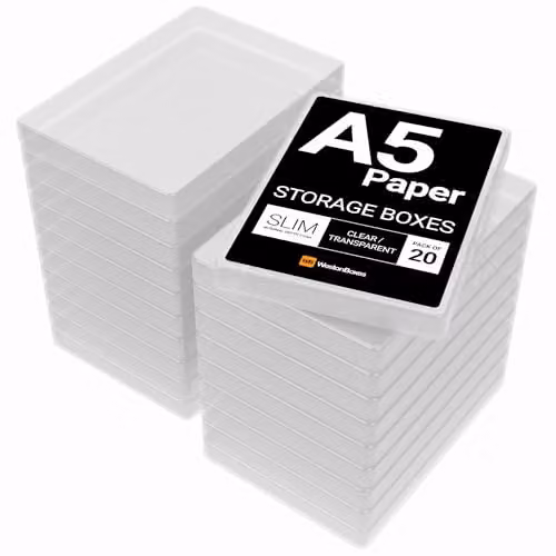 WestonBoxes A5 Slim Transparent Plastic Document Box with Lid – 2