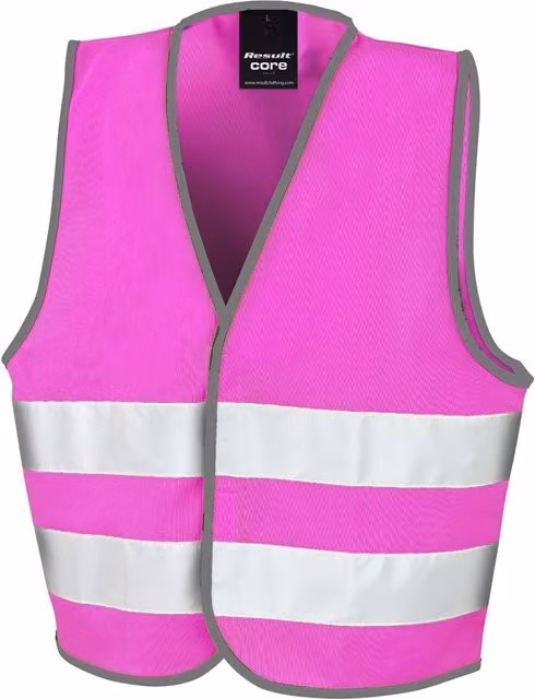 Result SAFE-GUARD Childrens Core Enhanced Hi-Vis Vest in Pink and Grey