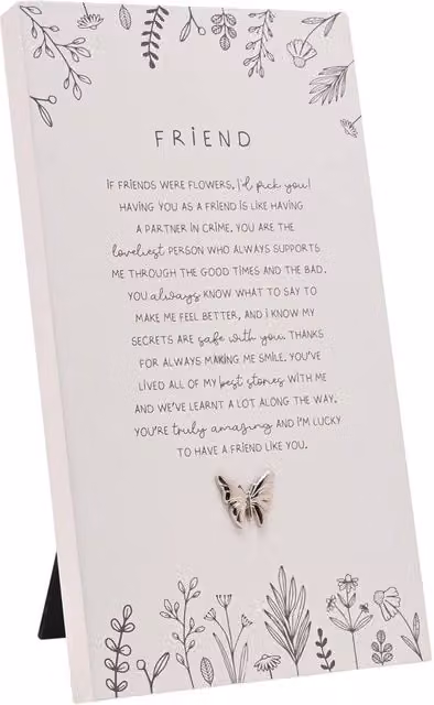 Moments Friend Standing Verse Plaque in White