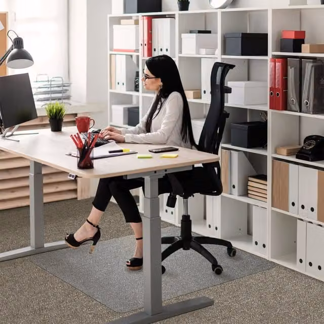 Ecotex BioPlus Heavy Duty Polycarbonate Chair Mat for Carpets up to 12mm, Transparent, Width: 75 cm