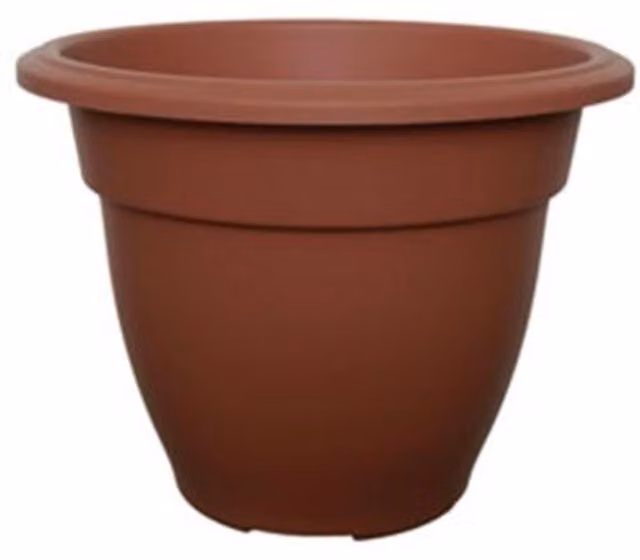 Whitefurze Round Bell Plastic Plant Pot and Planter, Brown, Diameter: 38 cm