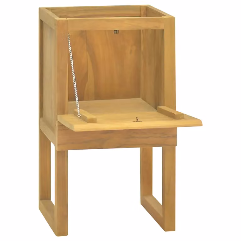 Berkfield Home Brown Solid Teak Wood Freestanding Bathroom Cabinet, W/D/H: 45 x 45 x 75 cm