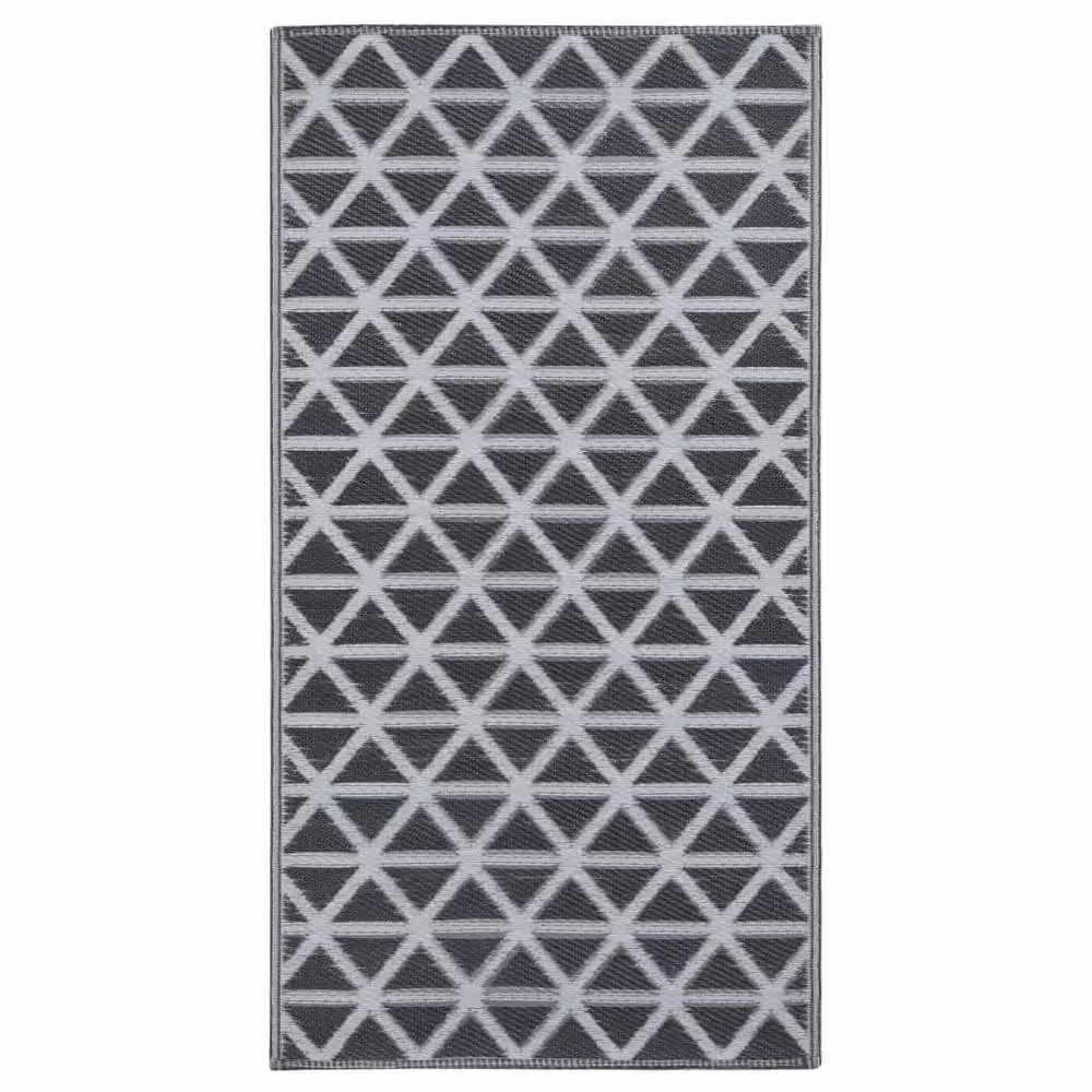 Berkfield Home Black Geometric Outdoor Garden Carpet, W: 190 cm, D: 290 cm – 2