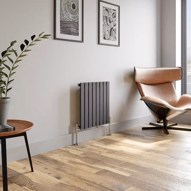 Temprazo Horizontal Single Flat Panel Designer Radiator in Anthracite Grey, H: 600 mm x W: 760 mm