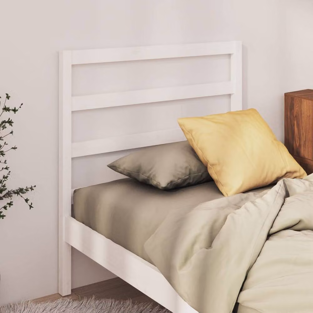 Berkfield Home White Solid Wood Pine Bed Headboard, W/D/H: 95 x 4 x 100 cm – 2