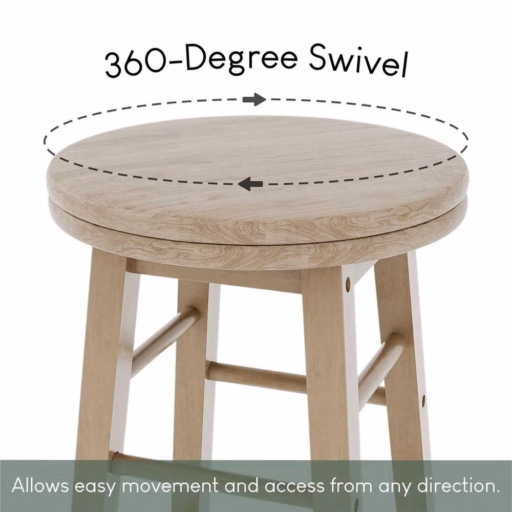 Havendro Solid Pine Revolving Swivel Bar Stool in Natural – 2
