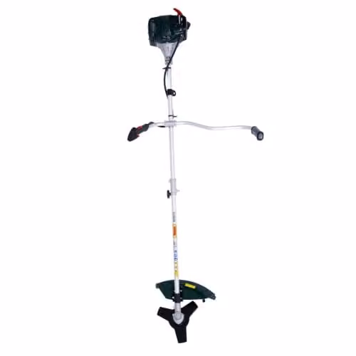 Webb WEBC43 43cc Straight Shaft 2-Stroke Petrol Brushcutter and Lawn Edger with Twin Cutter Heads and Anti-Vibration Cowhorn Handle – 1