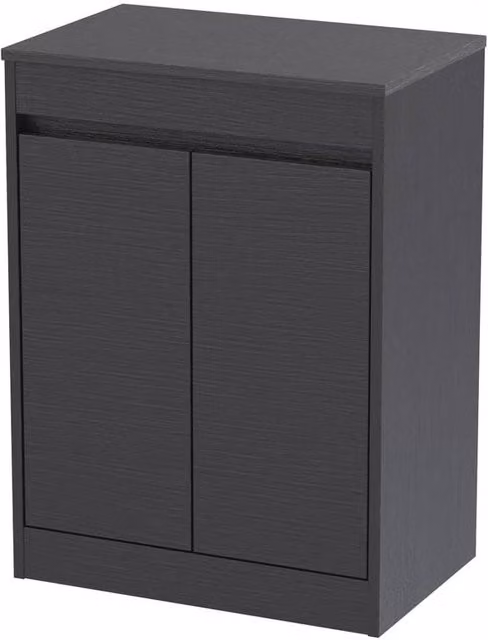 Balterley Modern 2 Door Floor Standing Bathroom Vanity Unit with Worktop, Grey, W/D/H: 62.0 x 39.5 x 83.5 cm – 1