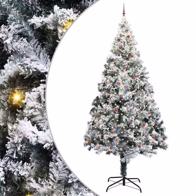 Berkfield Home Pre-lit Artificial Christmas Tree with Ball Set, Green, Height: 400 cm