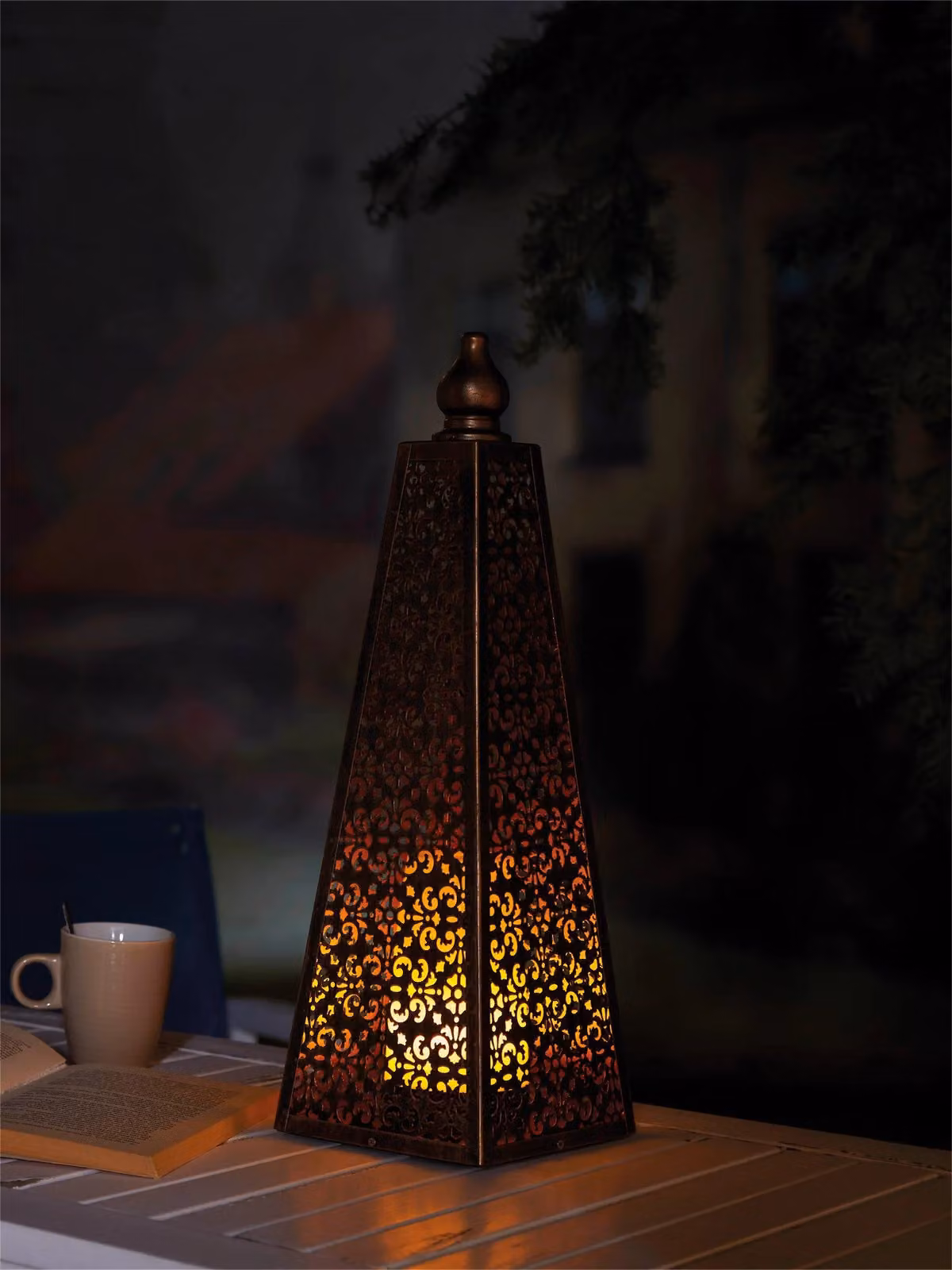 Luxform Battery Luxor Style Pyramid Lamp in Bronze – 3