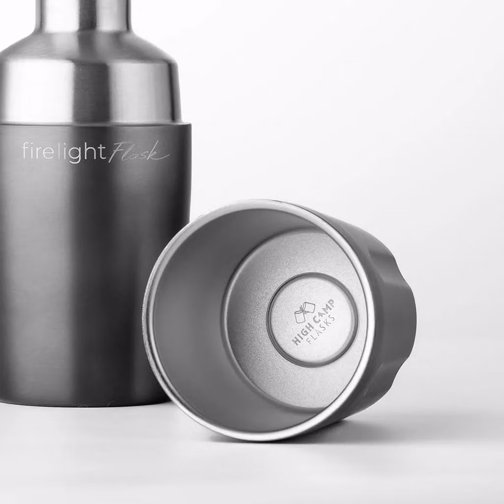 High Camp Firelight 375 Flask, Black, 375ml Vacuum Insulated Stainless Steel Whiskey Flask – 4