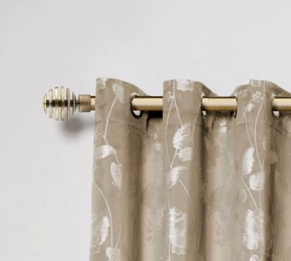 New Edge Blinds Geneva Extendable Eyelet Metal Curtain Pole Set in Bronze, Width: 120 cm – 1