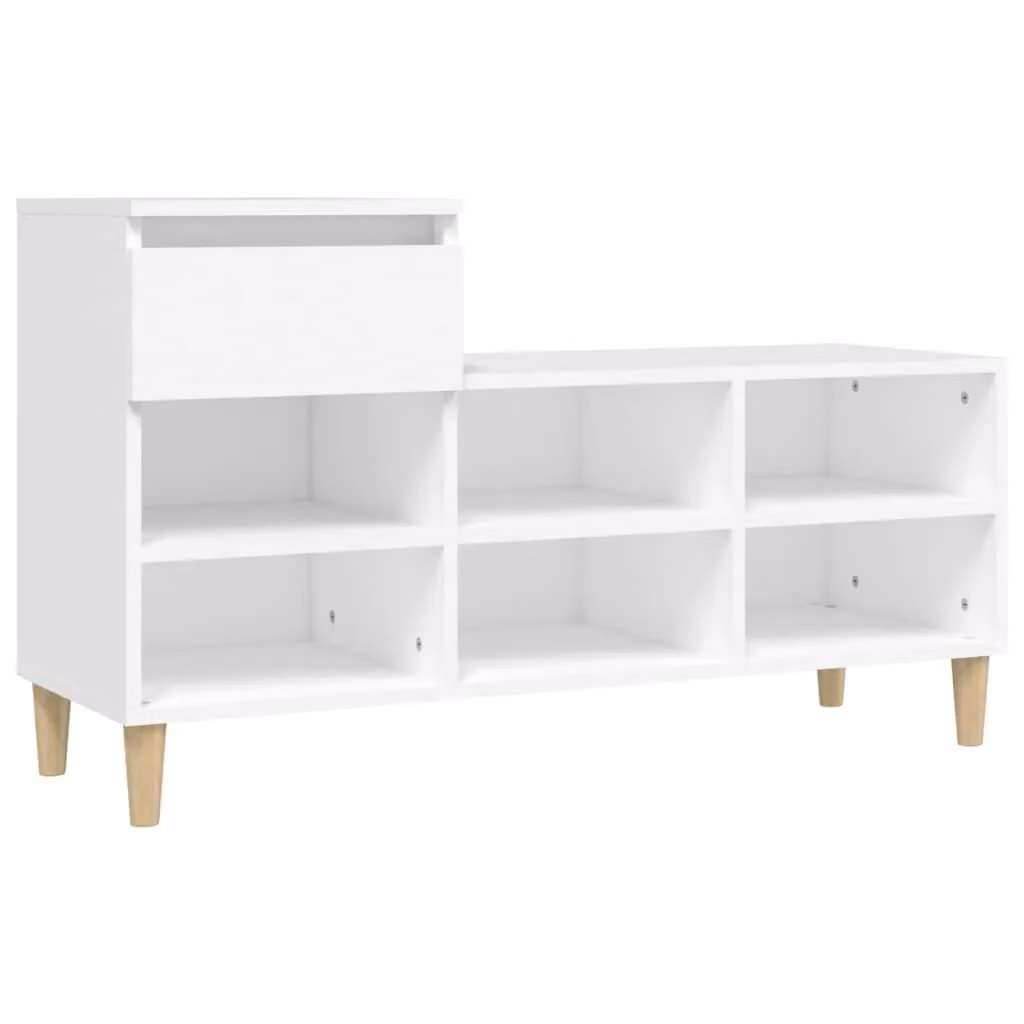 Berkfield Home White Shoe Cabinet with Integrated Seat and Internal Drawers, W/D/H: 102 x 36 x 60 cm – 1