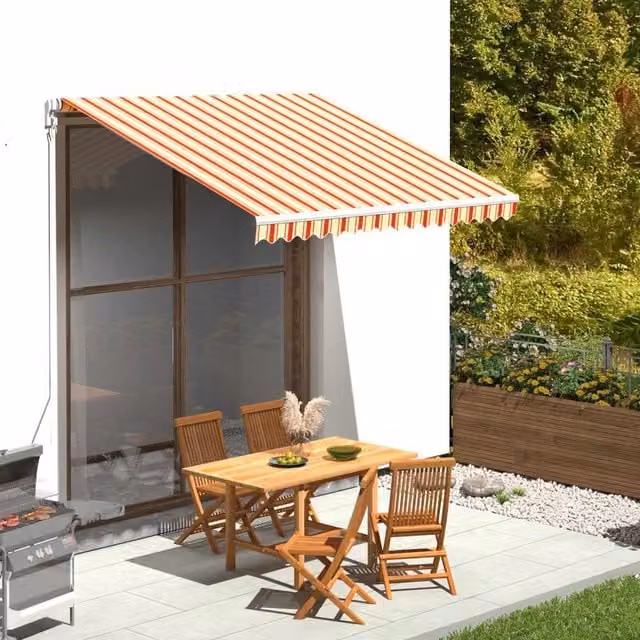 Berkfield Home Replacement Awning Fabric in Yellow and Orange, Polyester, W 300 cm x D 250 cm x H 200 cm