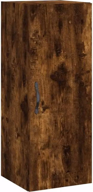 Berkfield Home Wall Mounted Smoked Oak Cabinet in Brown, W/D/H: 34.5 x 34.5 x 90 cm