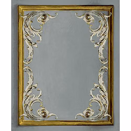 Grandeco Paul Moneypenny Grey and Gold Rococo Plaster Panel Floral Wallpaper