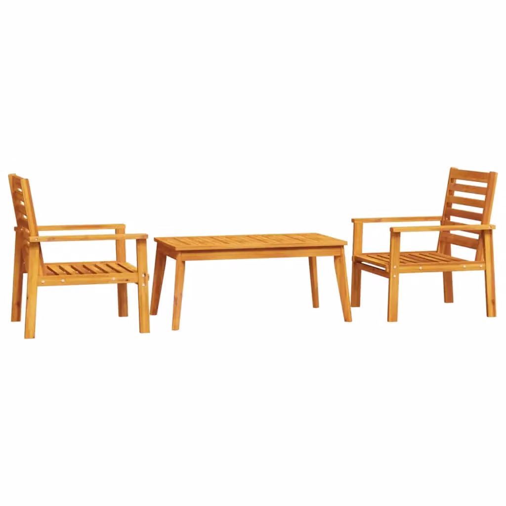 Berkfield Home 3 Piece Garden Lounge Set in Brown Solid Acacia Wood – 2