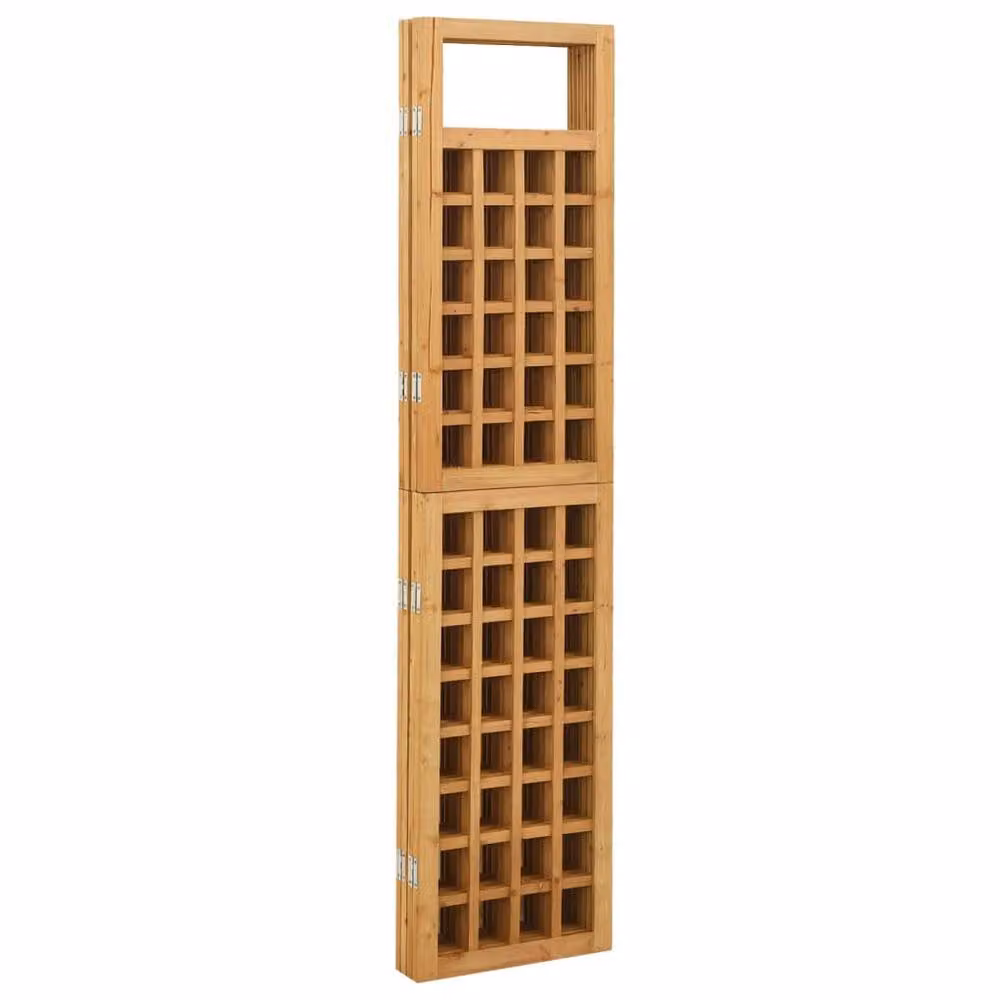 Berkfield Home 4-Panel Solid Fir Wood Room Divider and Trellis in Brown, W: 161 cm, H: 180 cm – 3
